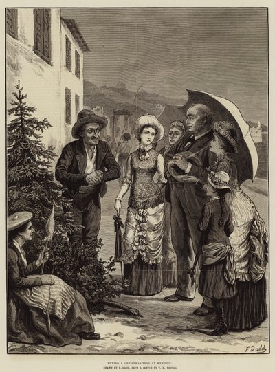 Buying a Christmas-Tree at Mentone by Frank Dadd